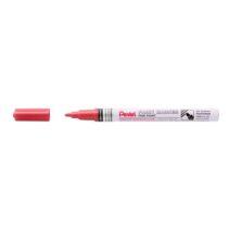 Pentel Paint Marker Marcador de Pintura - Punta Fina 2.9mm - Permanente en todas las Superficies - Resistente a Luz y Agua - Cuerpo de Aluminio - Color Rojo Perla