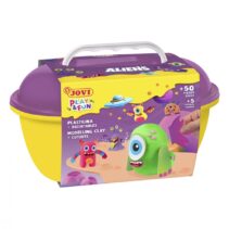 Jovi Play & Fun Cofre Aliens con 24 Barras de Plastilina 15gr + Modeladores + Recortables - Sin Gluten - Base Vegetal - No se Seca - Colores Surtidos
