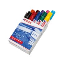 Edding 500 Pack de 10 Rotuladores Permanentes - Punta Biselada - Trazo entre 2 y 7mm - Recargable - Secado Instantaneo - Colores Surtidos