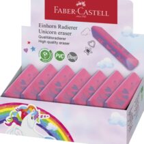 Faber-Castell Unicornio Goma de Borrar sin PVC - Forma Triangular Ergonomica - Sin Residuos - Borrado Limpio y Facil