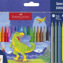Faber-Castell Edicion Dinosaurios Pack de 24 Rotuladores de Colores - 18 Colores Clasicos + 3 Colores Metalizados + 3 Colores Neon - Incluye Pegatinas de Dinosaurios - Tinta a Base de Agua - Colores Surtidos