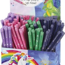 Faber-Castell Expositor de 120 Lapices de Grafito HB - Diseños con Motivos de Dinosaurios y Unicornios - Colores Surtidos