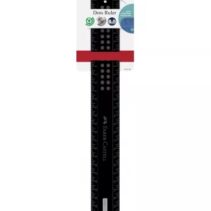 Faber-Castell Dots Regla Recta 30cm - Panel para Nombre - Escalas para Zurdos y Diestros - Color Negro