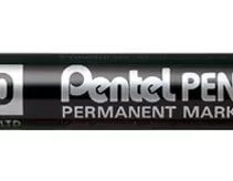 Pentel Pen N60 Rotulador Permanente - Punta Biselada Resistente y Duradera - Resistente a Agua y Luz - Color Negro
