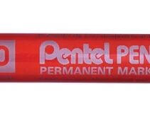 Pentel Pen N60 Rotulador Permanente - Punta Biselada Resistente y Duradera - Resistente a Agua y Luz - Color Rojo