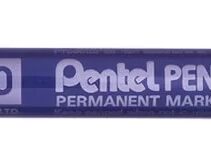 Pentel Pen N60 Rotulador Permanente - Punta Biselada Resistente y Duradera - Resistente a Agua y Luz - Color Azul