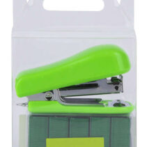 Apli Pocket Pack de Grapadora + 2000 Grapas del mismo Color - Tamaño 56mm para Grapas Nº10 - Ideal para Escuela y Hogar - Color Verde