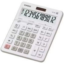 Casio GX-12B Calculadora de Escritorio - Pantalla LCD de 12 Digitos - Solar y Pilas - Color Blanco