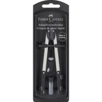 Faber-Castell Compas de Ajuste Rapido - Articulaciones en ambos Brazos - Accesorios de Recambio - Adaptador Universal