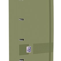 Oxford Europeanbinder Live & Go A4+ Carpeta Tamaño A4+ con Recambio de 100 Hojas Cuadricula 5x5mm - Tapa de Plastico Polyfoam - Cierre con Goma - Color Verde Safari