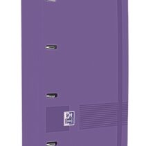 Oxford Europeanbinder Live & Go A4+ Carpeta Tamaño A4+ con Recambio de 100 Hojas Cuadricula 5x5mm - Tapa de Plastico Polyfoam - Cierre con Goma - Color Lila