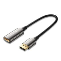Vention Adaptador Displayport 1.4 8K Macho a HDMI 2.1 8K Hembra - 0.25m - Trenzado - Color Negro