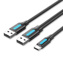 Vention Cable USB-C a 2xUSB-A 2.0 3A - 1m - Color Negro