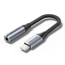 Vention Conversor Lightning Macho a Jack 3.5 Hembra - 0.15m - Trenzado - Color Gris