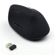Ewent Raton Inalambrico 2.4hz - Raton Vertical Ergonomico - DPI Seleccionable 800-1200-2400dpi -Bateria Recargable de Litio 400mAh - Color Negro