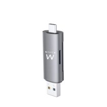 Ewent EW1075 Lector de Tarjetas Compacto USB 3.2 Gen1 (USB 3.0) con Conector USB C y USB A