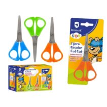 Bismark Kids Cut-Cut Tijera Escolar - Mangos en Plastico - Punta Roma - Colores Surtidos