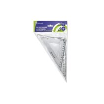 Bismark Pack de Escuadra 13cm y Cartabon 18cm - Fabricados en Plastico - Ideal para el Colegio - Transparentes