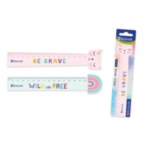 Bismark Regla 15cm con Decoraciones de Frases Motivadoras - Fabricada en Plastico - Ideal para Colegio - 2 Diseños Diferentes
