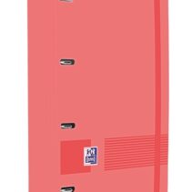 Oxford Europeanbinder Live & Go A4+ Carpeta Tamaño A4+ con Recambio de 100 Hojas Cuadricula 5x5mm - Tapa de Plastico Polyfoam - Cierre con Goma - Color Sandia