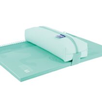 Oxford Live & Go Estuche Rectangular Mediano - Material Acolchado - Goma Elastica para unirlo al Cuaderno - Color Azul