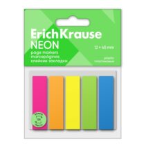 ErichKrause Pack de 5 Blocs de 25 Marcadores de Pagina de Plastico 12x45mm - Colores Amarillo