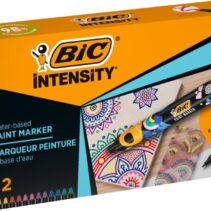 Bic Intensity Pack de 12 Marcadores de Pintura - Punta Media - Tinta con Base de Agua - 98% de Materiales Reciclados - Colores Vivos Surtidos