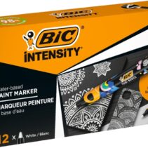 Bic Intensity Marcador de Pintura - Punta Media - Tinta con Base de Agua - 98% de Materiales Reciclados - Color Blanco