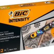 Bic Intensity Marcador de Pintura - Punta Media - Tinta con Base de Agua - 98% de Materiales Reciclados - Color Negro
