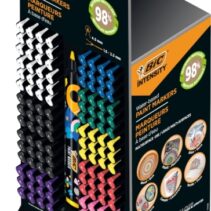 Bic Intensity Expositor de 120 Marcadores de Pintura - Punta Media - Tinta con Base de Agua - 98% de Materiales Reciclados - Colores Vivos Surtidos