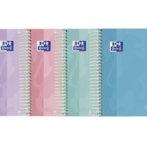 Oxford Touch Pastel Agenda Escolar 25/26 Espiral Dia Pagina - Tamaño 8º - Tapa Extradura Peliculado Touch - Esquinas Microperforadas - Espacio para Notas - Cierre con Goma - Colores Pastel Surtidos