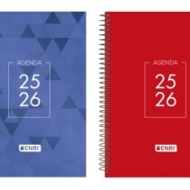 Enri Dentity Agenda Escolar 25/26 Espiral Semana Vista - Tamaño 4º - Tapa Extradura - Esquinas Microperforadas - Espacio para Notas - Colores Surtidos