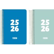 Enri Teens Agenda Escolar 25/26 Espiral Dia Pagina - Tamaño 8º - Tapa de Plastico - Esquinas Microperforadas - Espacio para Notas - Colores Surtidos