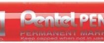 Pentel Pen N50 Rotulador Permanente - Punta de 4.3mm - Resistente a Agua y Luz - Color Rojo