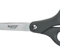 Leitz Tijeras de Acero Inoxidable 18cm - Revestimiento de Titanio - Agarre Ergonomico - Color Gris