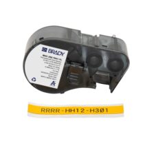 Brady M4C-250-7641-YL Cinta Termorretractil de Etiquetas - Texto Negro sobre Fondo Amarillo - Ancho 11.15mm x Largo 1.68m