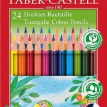 Faber-Castell Super Mine Ergonomics Pack de 24 Lapices de Colores Triangulares Ergonomicos - Mina de 4mm - Resistencia a la Rotura - Colores Surtidos