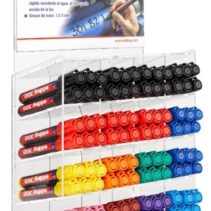 Edding 300 Expositor de 96 Rotuladores Permanentes - Punta Redonda - Trazo entre 1.5 y 3mm - Tinta Casi Inodora - Capuchon con Clip - Secado Rapido - Colores Surtidos