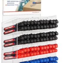 Edding 330 Expositor con 96 Rotuladores Permanentes - Punta Biselada - Trazo entre 1 y 5 mm. - Tinta casi Inodora - Capuchon con Clip - Secado Rapido - Colores Negro