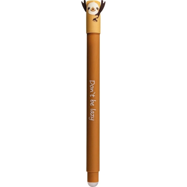 Eberhard Faber Animal Erase It! Boligrafo Borrable Tinta Gel Azul - Trazo 0.7mm - Tacto Soft - Diseño Perezoso