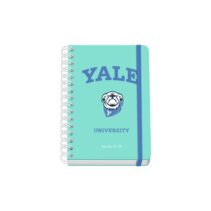 Dohe Yale Dog Agenda Escolar 25/26 Espiral Wire’o A5 - Semana Vista - Papel 80g/m2 - 4 Hojas de Pegatinas - Cubierta de Carton Plastificado - Cierre con Goma Elastica