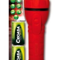 Cegasa Profesional Linterna de 7 LED - Cuerpo de Goma Antideslizante - Resistente a Golpes y Humedad - Funciona con 2 Pilas LR20 (Incluidas)