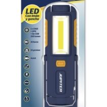 Jupiter Linterna de Trabajo LED+COB 250lm - Con Iman y Gancho - Resistencia IP44 - Funciona con 4 Pilas AA (No Incluidas) - Color Azul