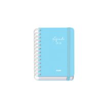 Dohe Serenity Agenda Escolar 25/26 Espiral Wire’o A6 - Dia Pagina - Papel 80g/m2 - 4 Hojas de Pegatinas - Cubierta de Carton Plastificado - Cierre con Goma Elastica - Color Azul