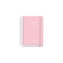 Dohe Serenity Agenda Escolar 25/26 Espiral Wire’o A6 - Dia Pagina - Papel 80g/m2 - 4 Hojas de Pegatinas - Cubierta de Carton Plastificado - Cierre con Goma Elastica - Color Rosa