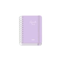 Dohe Serenity Agenda Escolar 25/26 Espiral Wire’o A6 - Dia Pagina - Papel 80g/m2 - 4 Hojas de Pegatinas - Cubierta de Carton Plastificado - Cierre con Goma Elastica - Color Morado