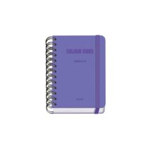 Dohe Colour Vibes Agenda Escolar 25/26 Espiral Wire’o A6 - Dia Pagina - Papel 80g/m2 - 4 Hojas de Pegatinas - Cubierta de Carton Plastificado - Cierre con Goma Elastica - Color Morado