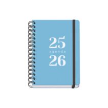 Dohe Grammar Agenda Escolar 25/26 Espiral A5 - Dia Pagina - Papel 80g/m2 - Cubierta de Polipropileno - Cierre de Goma Elastica - Color Azul