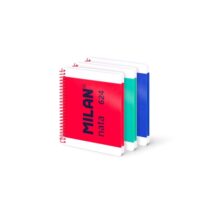Milan Nata 624 Pack de 3 Cuadernos Espiral Formato A5 Lisos - 80 Hojas de 95 gr/m2 - Microperforado