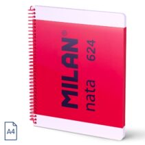 Milan Nata 624 Cuaderno Espiral Formato A4 Cuadricula 5x5mm - 80 Hojas de 95 gr/m2 - Microperforado
